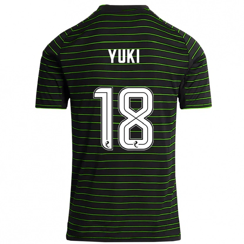 Danxen Kvinder Yuki Kobayashi #18 Sort Grøn Udebane Spillertrøjer 2025/26 Trøje T-Shirt