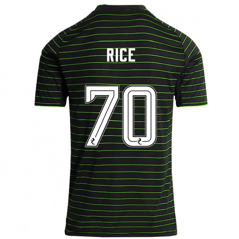 Danxen Kvinder Aidan Rice #70 Sort Grøn Udebane Spillertrøjer 2025/26 Trøje T-Shirt