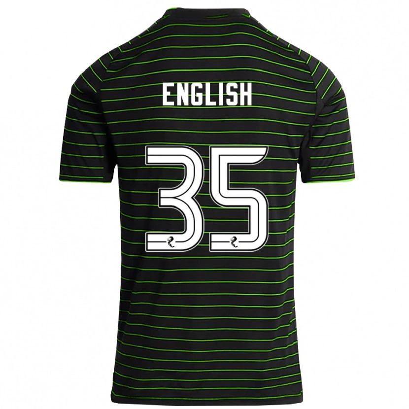 Danxen Kvinder Isaac English #35 Sort Grøn Udebane Spillertrøjer 2025/26 Trøje T-Shirt