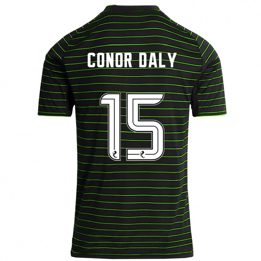 Danxen Kvinder Conor Daly #15 Sort Grøn Udebane Spillertrøjer 2025/26 Trøje T-Shirt