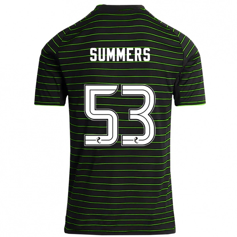 Danxen Kvinder Ben Summers #53 Sort Grøn Udebane Spillertrøjer 2025/26 Trøje T-Shirt