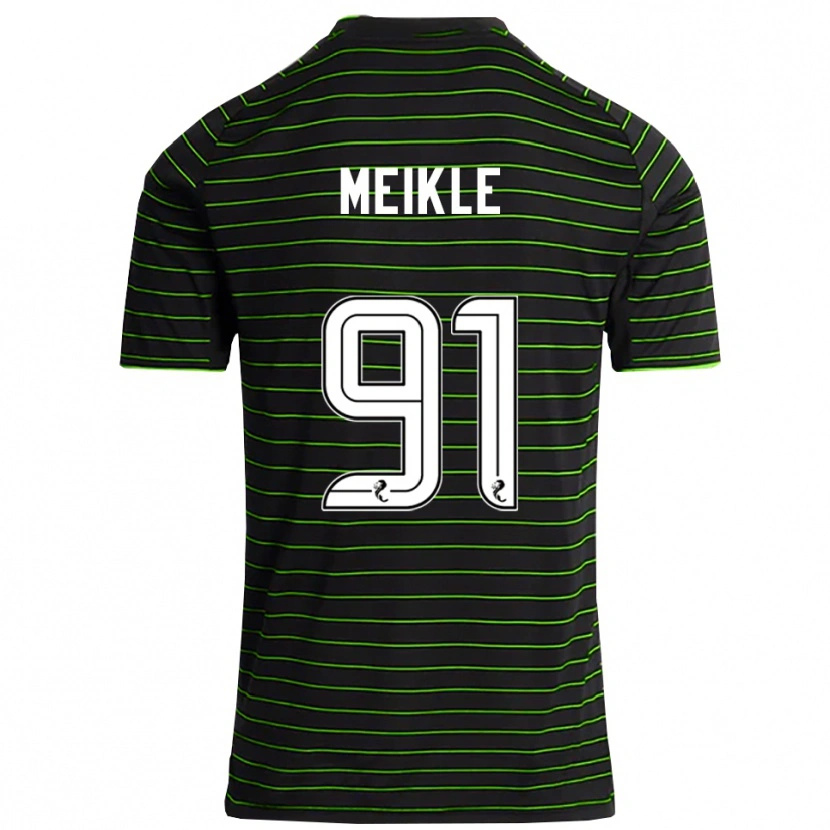 Danxen Kvinder Jamie Meikle #91 Sort Grøn Udebane Spillertrøjer 2025/26 Trøje T-Shirt