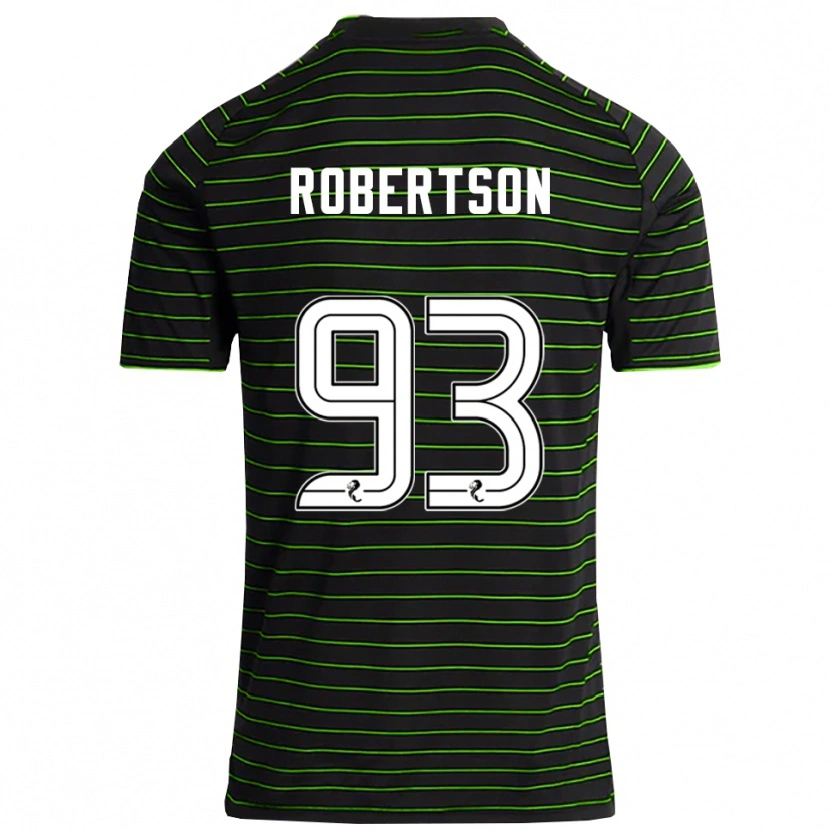 Danxen Kvinder Mitchell Robertson #93 Sort Grøn Udebane Spillertrøjer 2025/26 Trøje T-Shirt