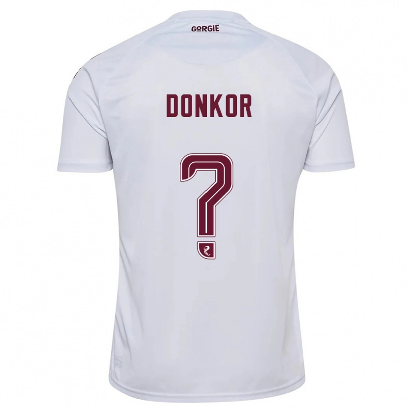 Danxen Kvinder Jaedon Donkor #0 Hvid Burgunder Udebane Spillertrøjer 2025/26 Trøje T-Shirt