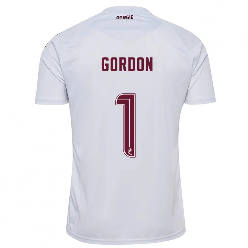 Danxen Kvinder Craig Gordon #1 Hvid Burgunder Udebane Spillertrøjer 2025/26 Trøje T-Shirt
