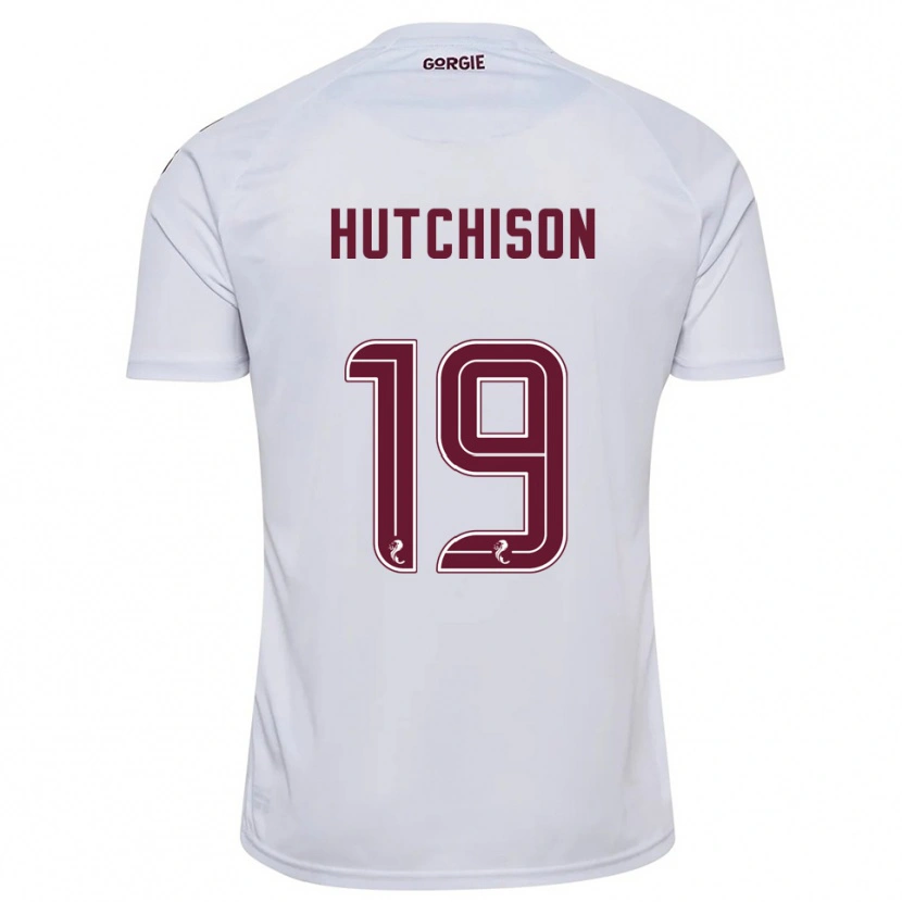 Danxen Kvinder Bayley Hutchison #19 Hvid Burgunder Udebane Spillertrøjer 2025/26 Trøje T-Shirt