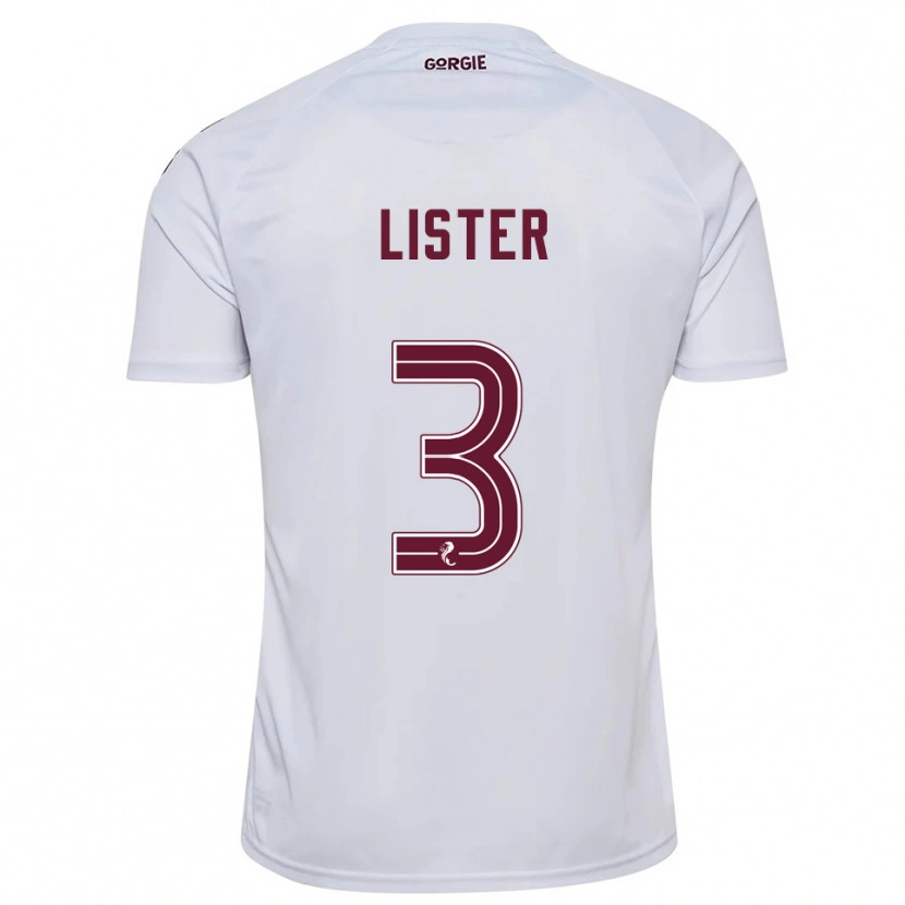 Danxen Kvinder Henry James #3 Hvid Burgunder Udebane Spillertrøjer 2025/26 Trøje T-Shirt