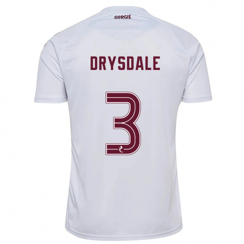 Danxen Kvinder Ethan Drysdale #3 Hvid Burgunder Udebane Spillertrøjer 2025/26 Trøje T-Shirt