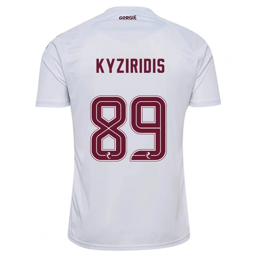 Danxen Kvinder Alexandros Kyziridis #89 Hvid Burgunder Udebane Spillertrøjer 2025/26 Trøje T-Shirt