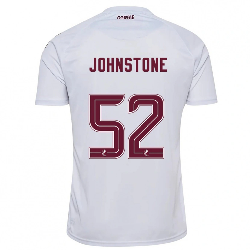 Danxen Kvinder Rachael Johnstone #52 Hvid Burgunder Udebane Spillertrøjer 2025/26 Trøje T-Shirt