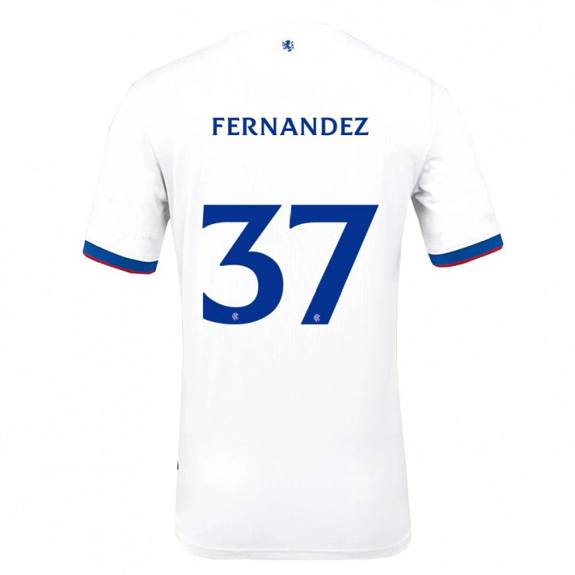 Danxen Kvinder Emmanuel Fernandez #37 Hvid Rød Blå Udebane Spillertrøjer 2025/26 Trøje T-Shirt