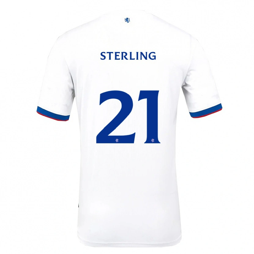 Danxen Kvinder Dujon Sterling #21 Hvid Rød Blå Udebane Spillertrøjer 2025/26 Trøje T-Shirt