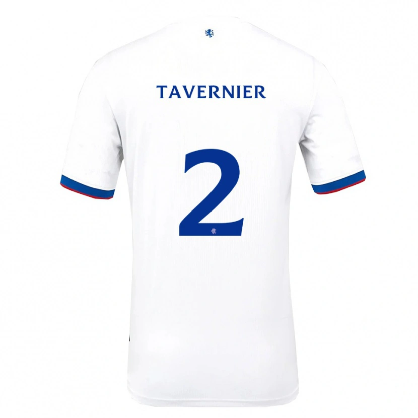 Danxen Kvinder James Tavernier #2 Hvid Rød Blå Udebane Spillertrøjer 2025/26 Trøje T-Shirt