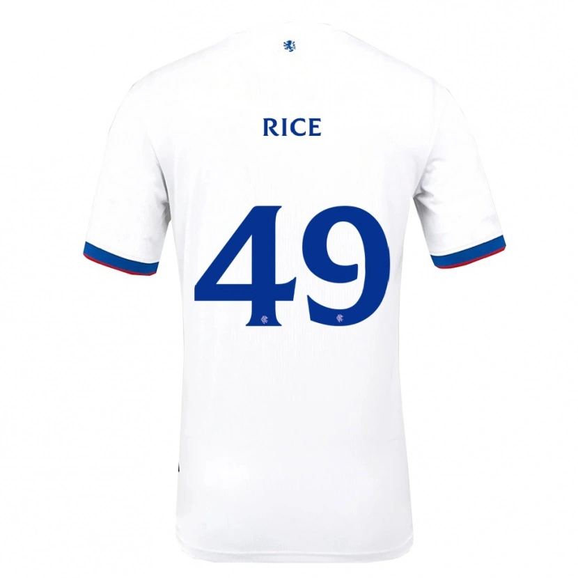 Danxen Kvinder Bailey Rice #49 Hvid Rød Blå Udebane Spillertrøjer 2025/26 Trøje T-Shirt