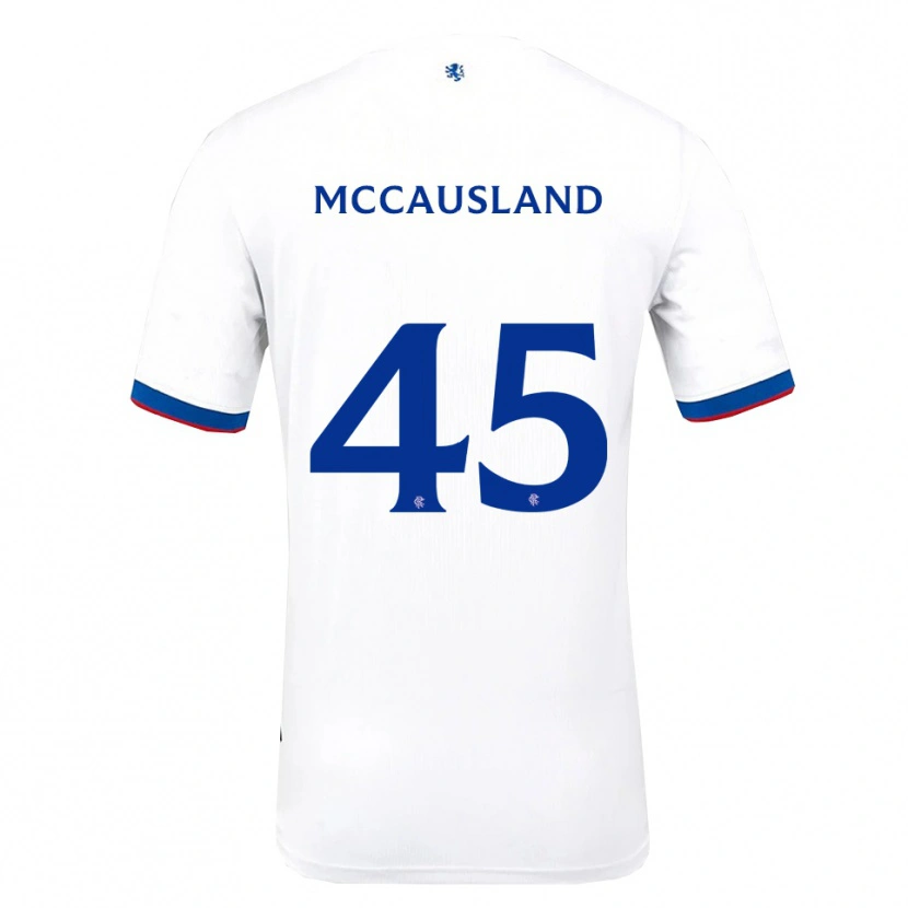 Danxen Kvinder Ross Mccausland #45 Hvid Rød Blå Udebane Spillertrøjer 2025/26 Trøje T-Shirt