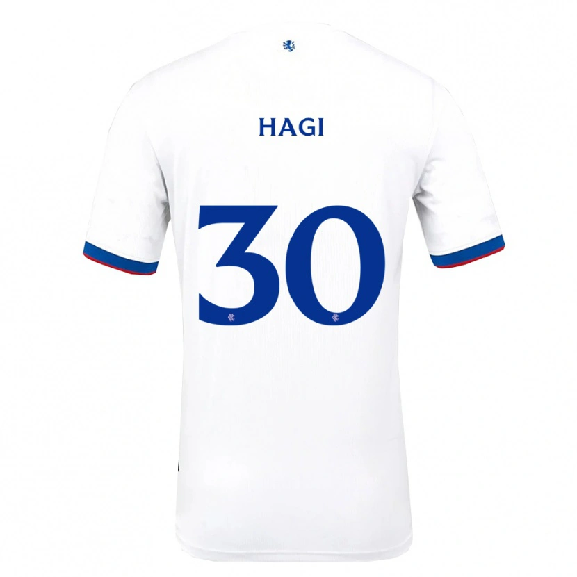 Danxen Kvinder Ianis Hagi #30 Hvid Rød Blå Udebane Spillertrøjer 2025/26 Trøje T-Shirt