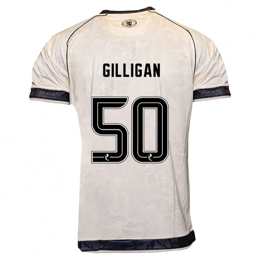 Danxen Kvinder Keir Gilligan #50 Hvid Sort Udebane Spillertrøjer 2025/26 Trøje T-Shirt