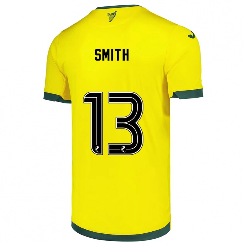 Danxen Kvinder Jordan Smith #13 Gul Grøn Udebane Spillertrøjer 2025/26 Trøje T-Shirt