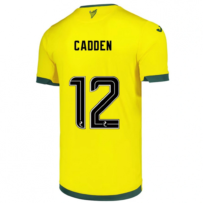 Danxen Kvinder Chris Cadden #12 Gul Grøn Udebane Spillertrøjer 2025/26 Trøje T-Shirt