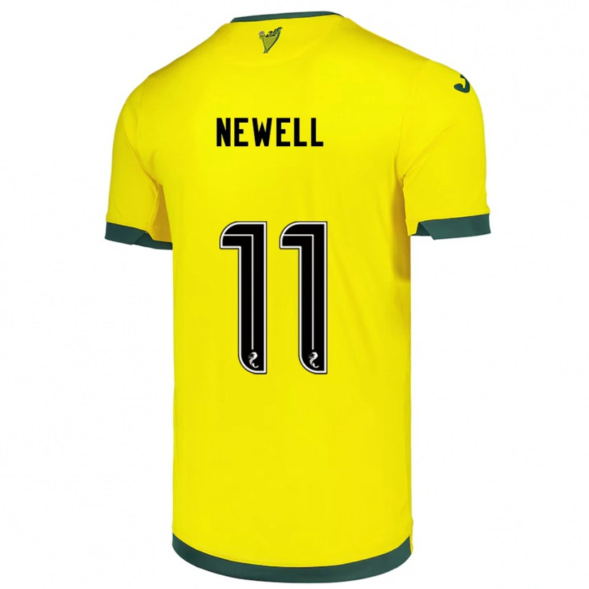 Danxen Kvinder Joe Newell #11 Gul Grøn Udebane Spillertrøjer 2025/26 Trøje T-Shirt