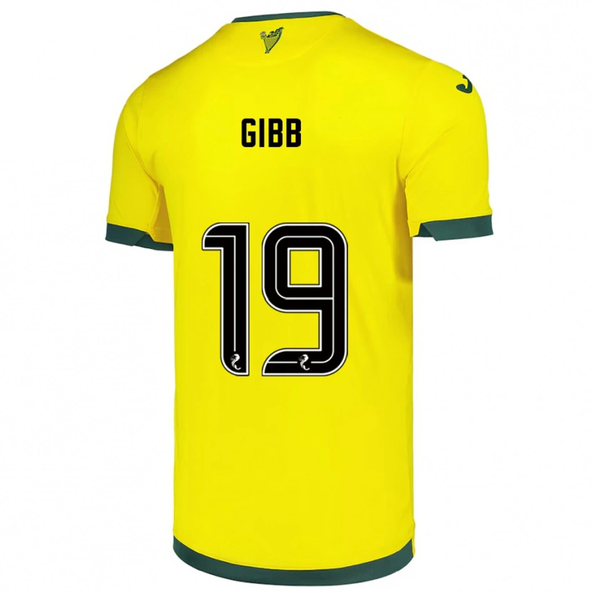 Danxen Kvinder Caley Gibb #19 Gul Grøn Udebane Spillertrøjer 2025/26 Trøje T-Shirt