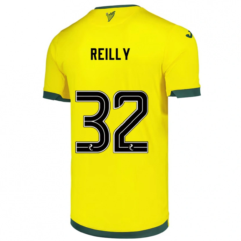 Danxen Kvinder Kirsten Reilly #32 Gul Grøn Udebane Spillertrøjer 2025/26 Trøje T-Shirt