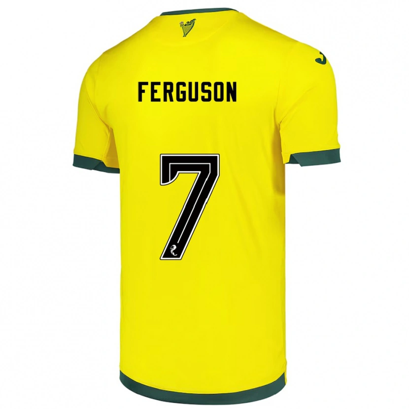 Danxen Kvinder Abbie Ferguson #7 Gul Grøn Udebane Spillertrøjer 2025/26 Trøje T-Shirt