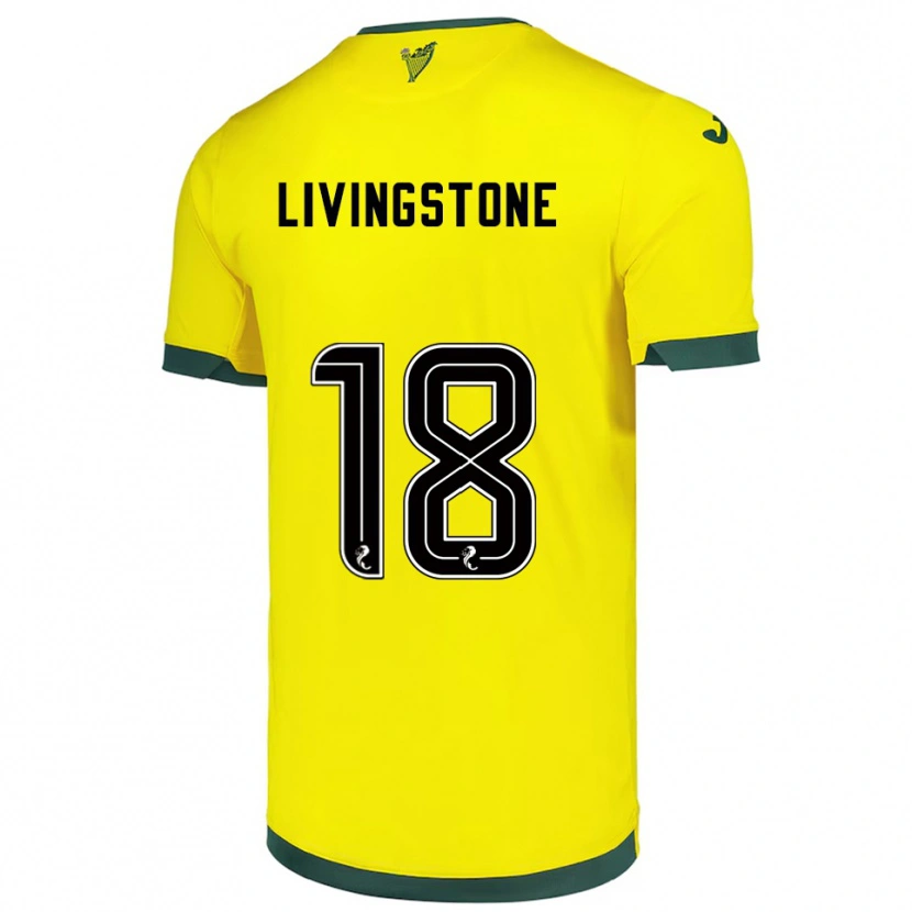 Danxen Kvinder Rosie Livingstone #18 Gul Grøn Udebane Spillertrøjer 2025/26 Trøje T-Shirt