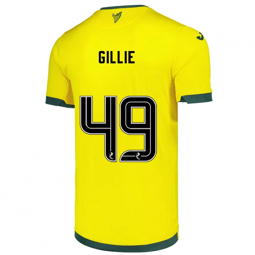 Danxen Kvinder Lewis Gillie #49 Gul Grøn Udebane Spillertrøjer 2025/26 Trøje T-Shirt