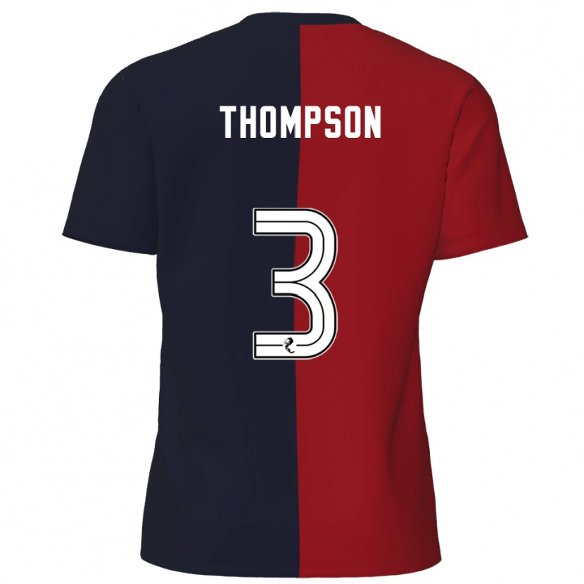 Danxen Kvinder Dominic Thompson #3 Rød Marineblå Udebane Spillertrøjer 2025/26 Trøje T-Shirt