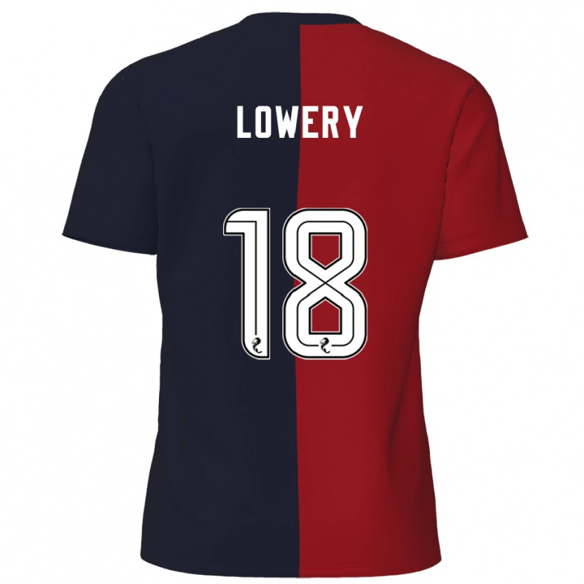 Danxen Kvinder Tom Lowery #18 Rød Marineblå Udebane Spillertrøjer 2025/26 Trøje T-Shirt