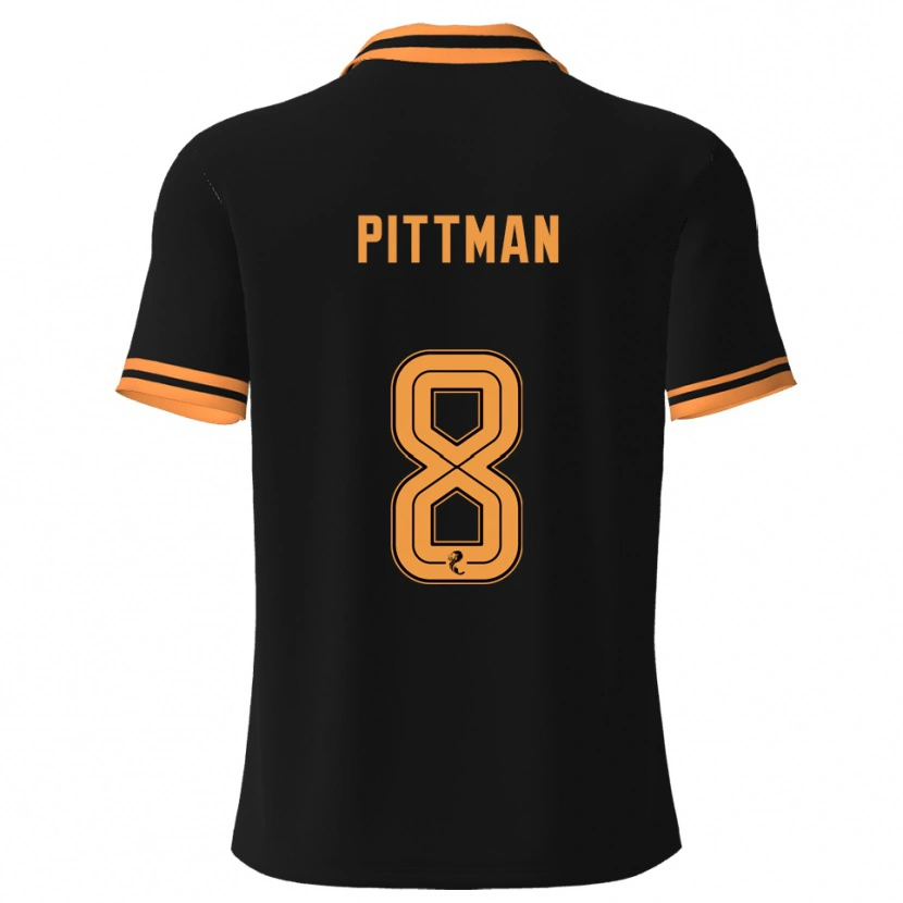 Danxen Kvinder Scott Pittman #8 Sort Gul Udebane Spillertrøjer 2025/26 Trøje T-Shirt