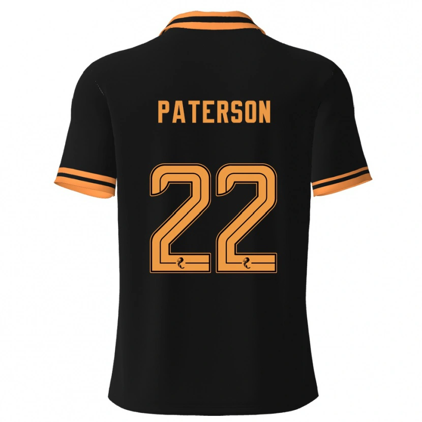 Danxen Kvinder Maura Paterson #22 Sort Gul Udebane Spillertrøjer 2025/26 Trøje T-Shirt