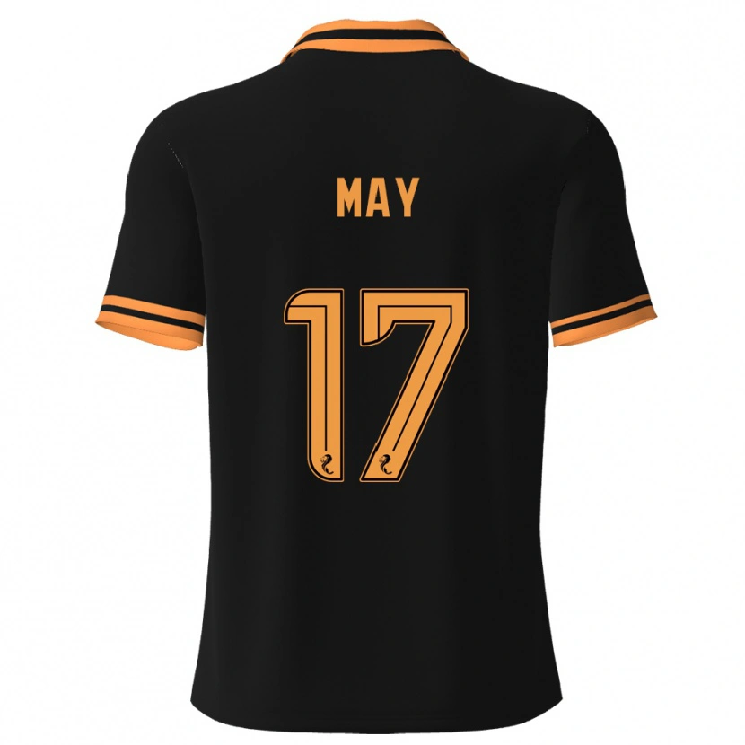 Danxen Kvinder Stevie May #17 Sort Gul Udebane Spillertrøjer 2025/26 Trøje T-Shirt
