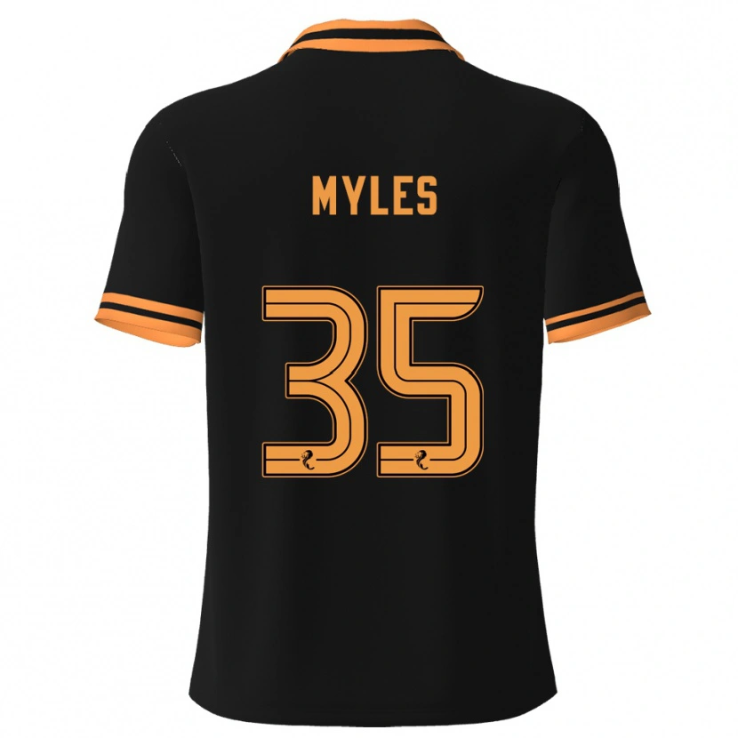 Danxen Kvinder Evan Myles #35 Sort Gul Udebane Spillertrøjer 2025/26 Trøje T-Shirt