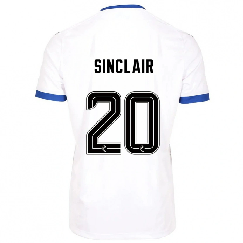 Danxen Kvinder Ross Sinclair #20 Hvid Blå Udebane Spillertrøjer 2025/26 Trøje T-Shirt