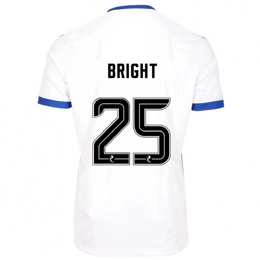 Danxen Kvinder Scott Bright #25 Hvid Blå Udebane Spillertrøjer 2025/26 Trøje T-Shirt