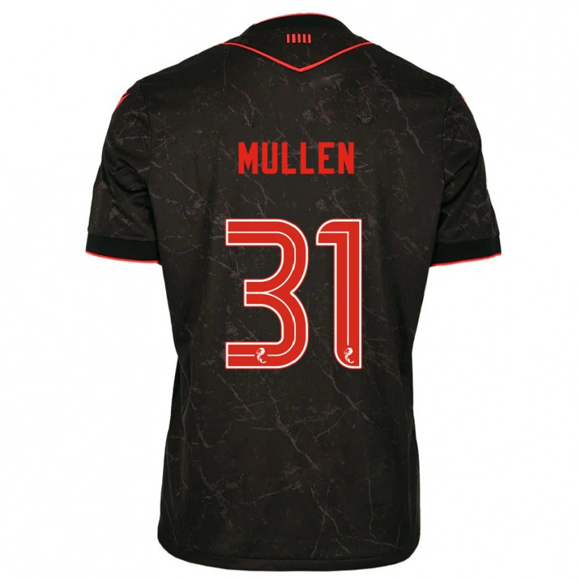 Danxen Kvinder Ryan Mullen #31 Sort Rød Udebane Spillertrøjer 2025/26 Trøje T-Shirt