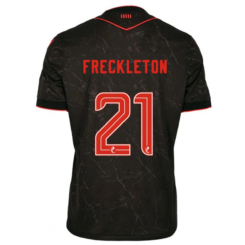 Danxen Kvinder Miguel Freckleton #21 Sort Rød Udebane Spillertrøjer 2025/26 Trøje T-Shirt