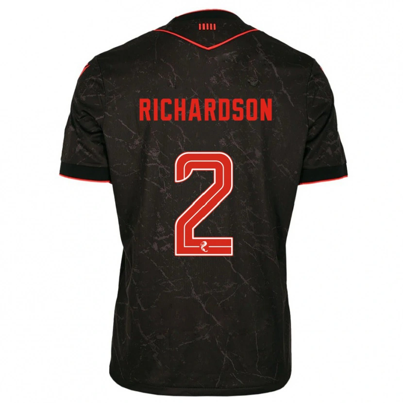 Danxen Kvinder Jayden Richardson #2 Sort Rød Udebane Spillertrøjer 2025/26 Trøje T-Shirt