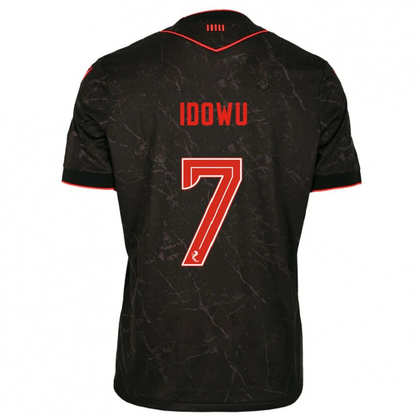 Danxen Kvinder Roland Idowu #7 Sort Rød Udebane Spillertrøjer 2025/26 Trøje T-Shirt