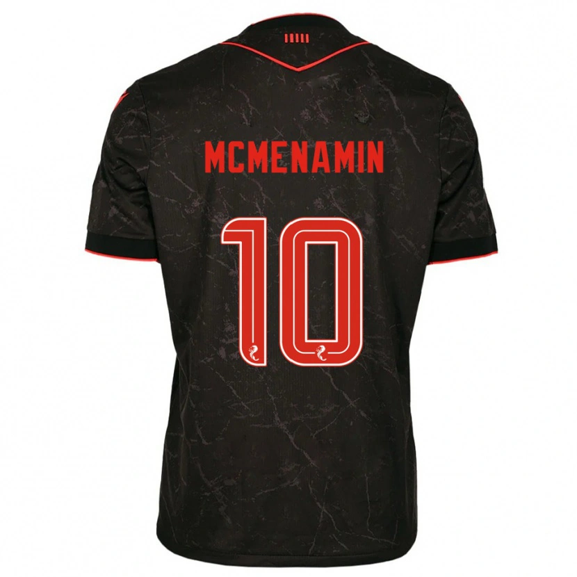 Danxen Kvinder Conor Mcmenamin #10 Sort Rød Udebane Spillertrøjer 2025/26 Trøje T-Shirt