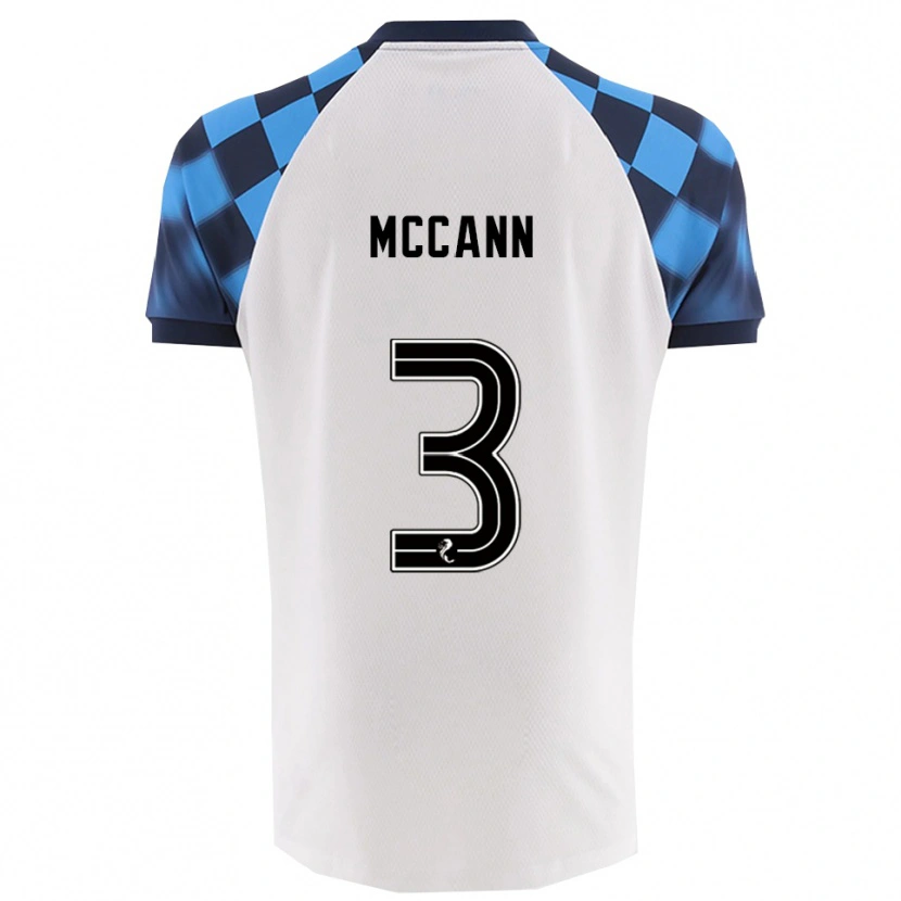 Danxen Kvinder Leon Mccann #3 Hvid Lyseblå Udebane Spillertrøjer 2025/26 Trøje T-Shirt