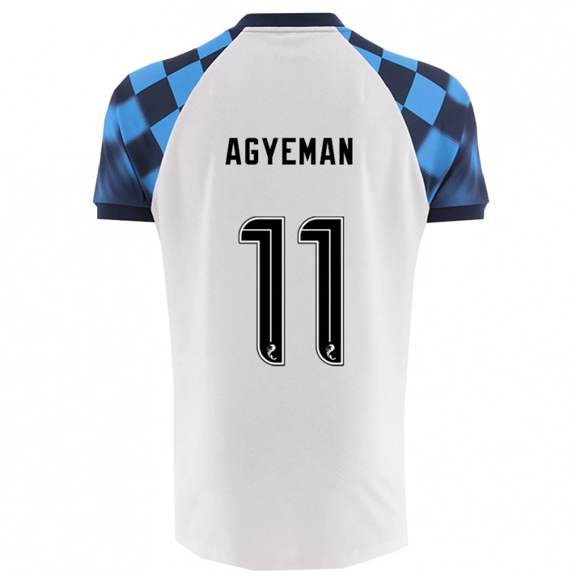 Danxen Kvinder Alfie Agyeman #11 Hvid Lyseblå Udebane Spillertrøjer 2025/26 Trøje T-Shirt