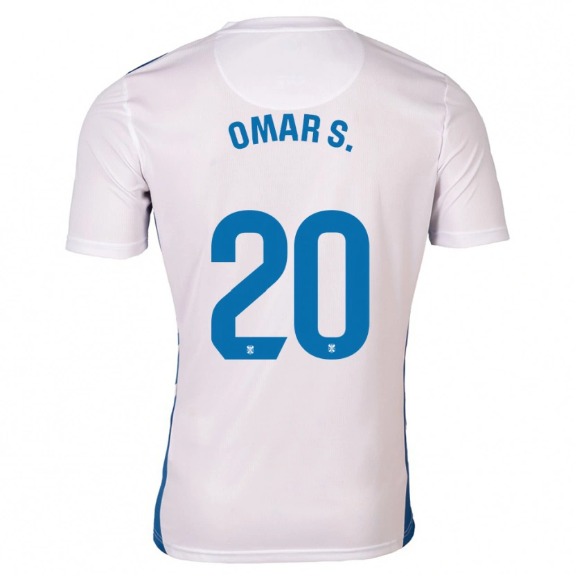Danxen Børn Omar Sánchez #20 Hvid Blå Hjemmebane Spillertrøjer 2025/26 Trøje T-Shirt