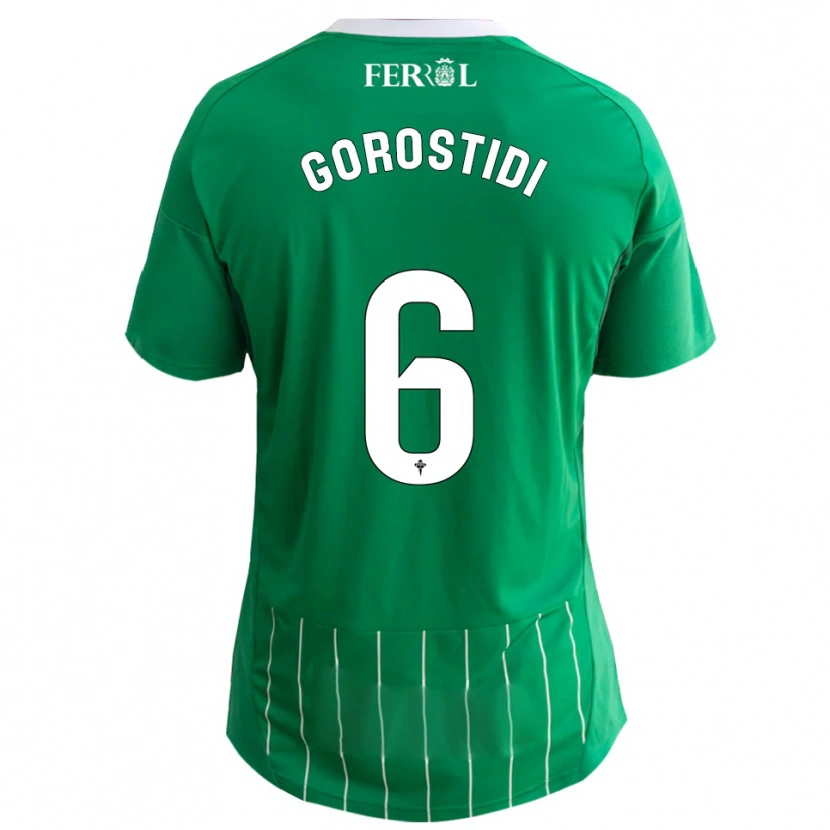 Danxen Børn Ander Gorostidi #6 Grøn Hvid Hjemmebane Spillertrøjer 2025/26 Trøje T-Shirt