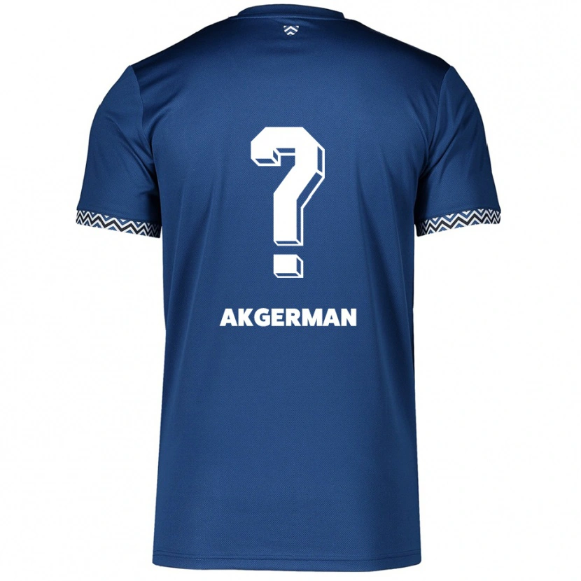 Danxen Børn Taha Akgerman #0 Navy Hvid Hjemmebane Spillertrøjer 2025/26 Trøje T-Shirt