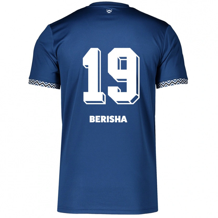 Danxen Børn Artijola Berisha #19 Navy Hvid Hjemmebane Spillertrøjer 2025/26 Trøje T-Shirt