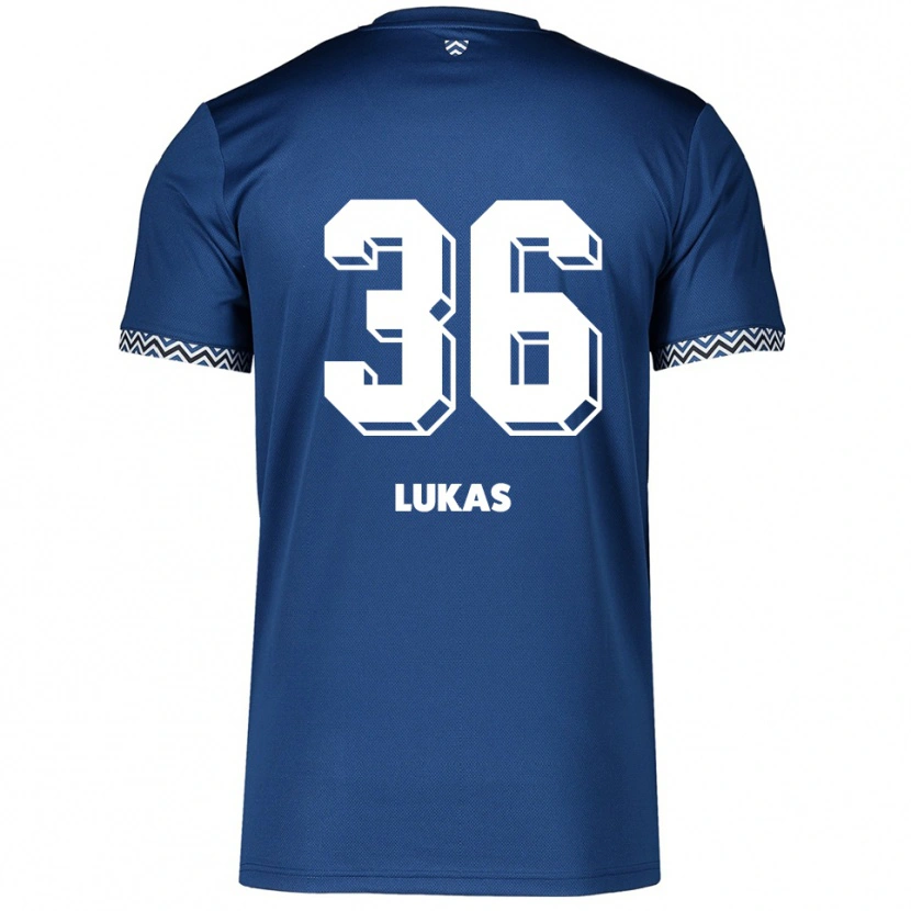 Danxen Børn Justin Lukas #36 Navy Hvid Hjemmebane Spillertrøjer 2025/26 Trøje T-Shirt