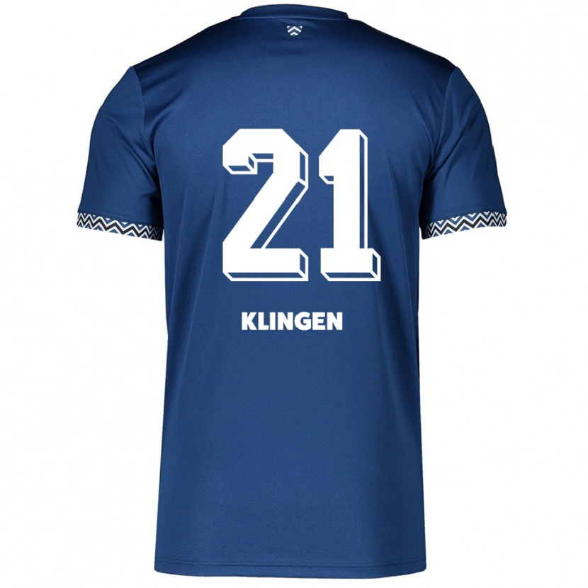 Danxen Børn Emelie Klingen #21 Navy Hvid Hjemmebane Spillertrøjer 2025/26 Trøje T-Shirt